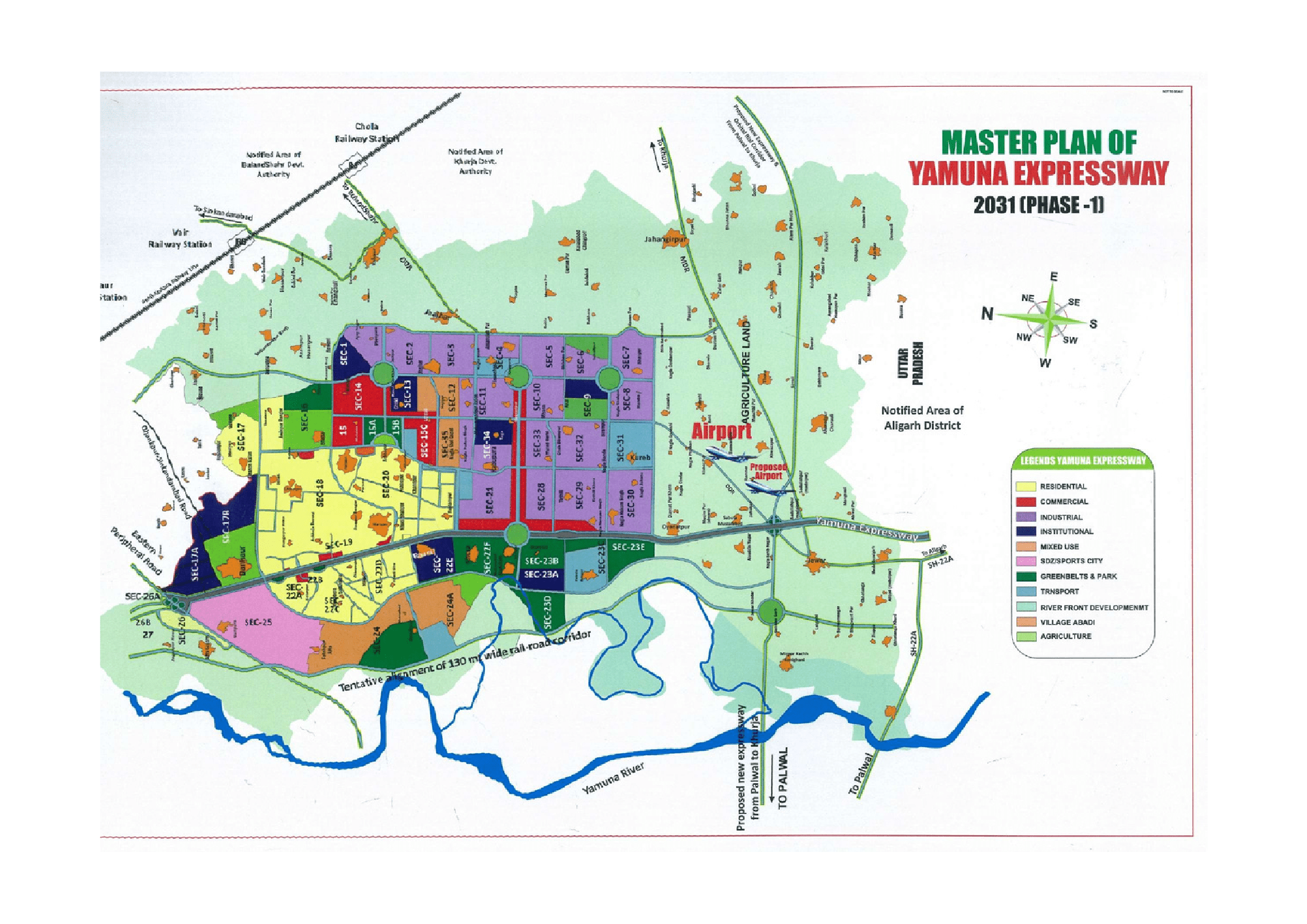 Sector-wise development layout based on YEIDA Master Plan 2041.